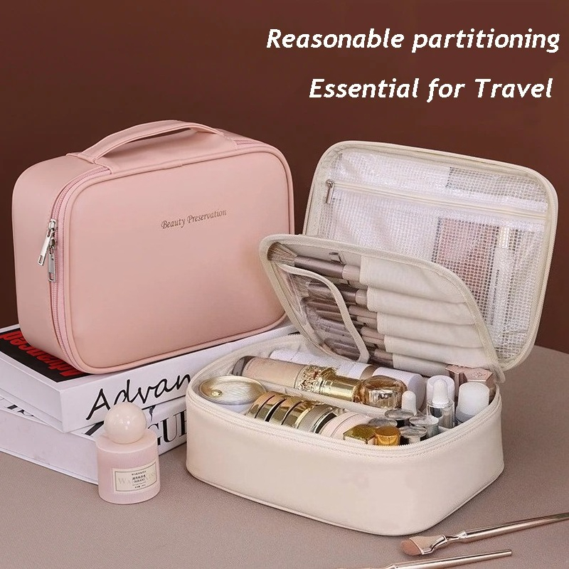 PU Leather Double Layer Makeup - Luxury Skincare And Makeup Brands review and price